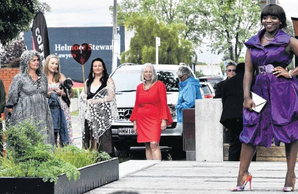 Foster Holton-Jeffreys from Rangiora modelling an outfit from the Nurse Maude Hospice shop at the...