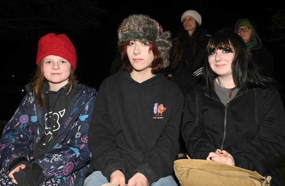 Lumi Robertson, 9, of Waitati, Lemon Turei, 15, of Dunedin, and Poppy Forest, 15, 
of Dunedin.