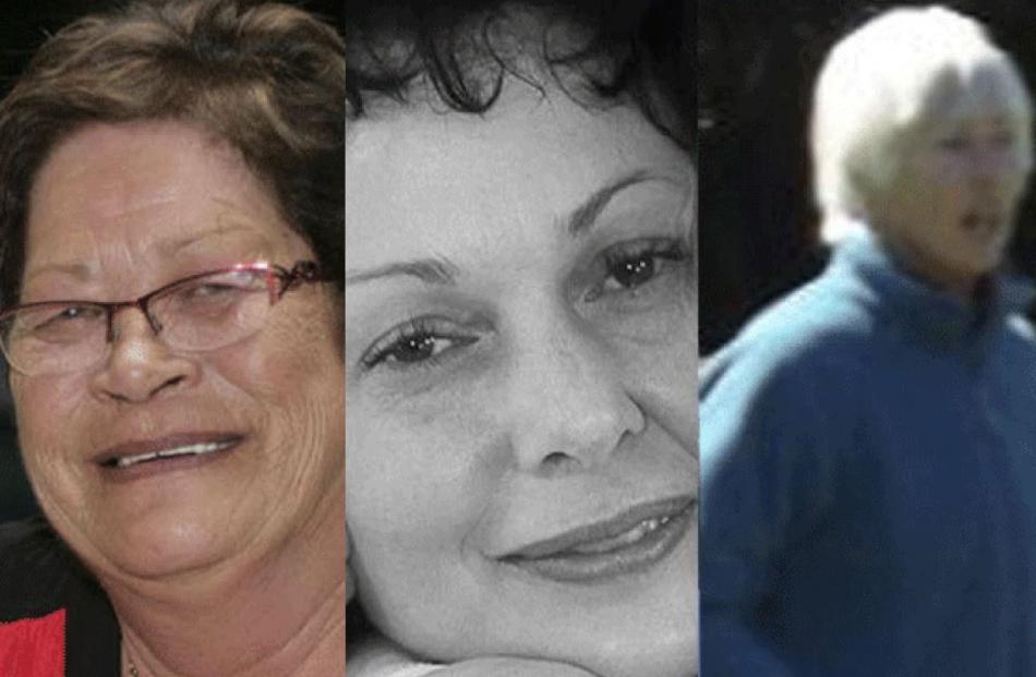 The victims (from left) Peggy Noble, Lindy Curtis and Leigh Cleveland. Photo: APN, supplied via NZH