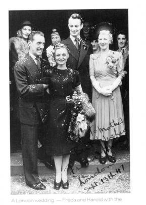 Robinson and Stark on their wedding day in London in 1947.