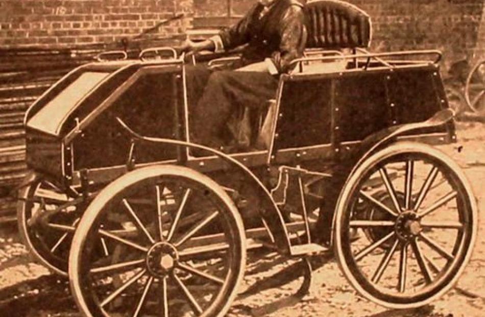 George Methven and his car which he built in Dunedin.