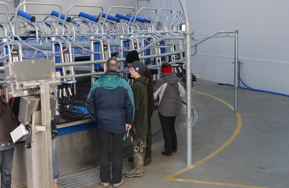 Visitors to the dairy hub inspect the milking shed, which is equipped with the best technologies on the market. Photos: Nicole Sharp