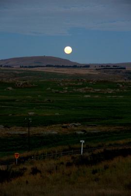 Reid McNaught says the view of the supermoon over the Strath Taieri was perfect for listening to...