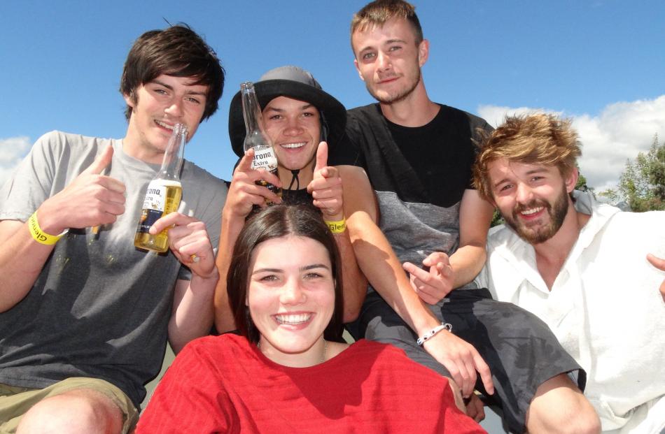 Beck Gardiner, of Glenorchy, Dan Moore, of Glenorchy, Luca March, of Queenstown, Zak Davis, of Glenorchy, and Guillaume Peyrasse, of Wales. 