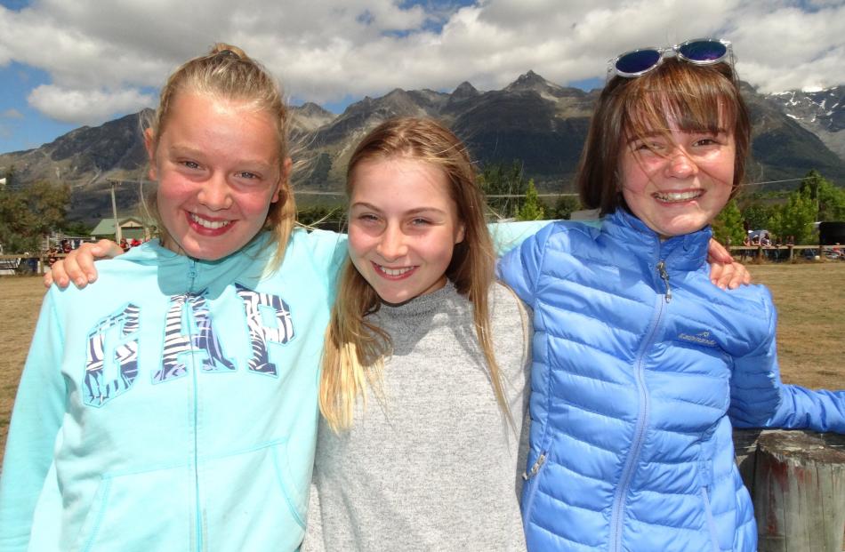 Lucy Chisholm, of Arrowtown, Abigail White, of Gibbston, and Scarlett Rose, of Queenstown (all aged 12).