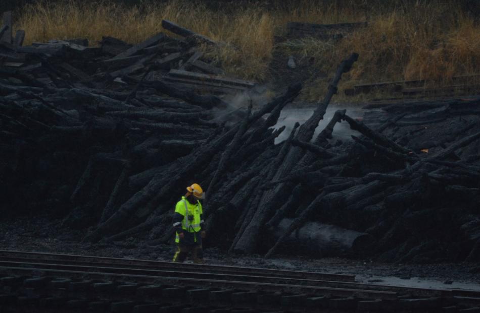 The fire scene on Thursday morning. Photo Gerard O'Brien