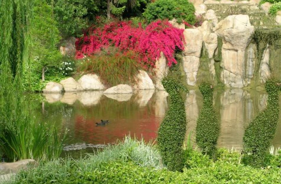 An early-morning photo of the sunken garden. Just before the Hunter Valley Gardens are open to...