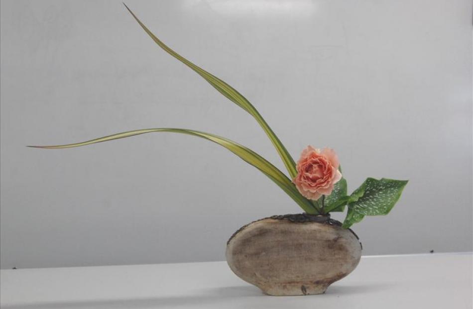 Arrangements produced at ikebana lessons last Saturday.