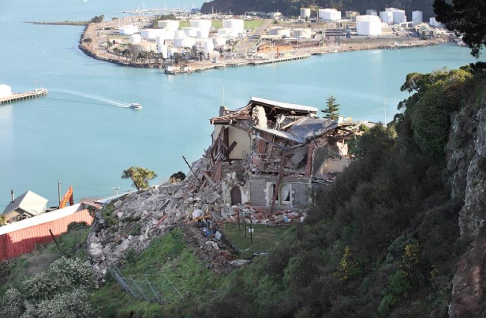 Lyttelton's historic timeball station, which was damaged in earlier quakes.