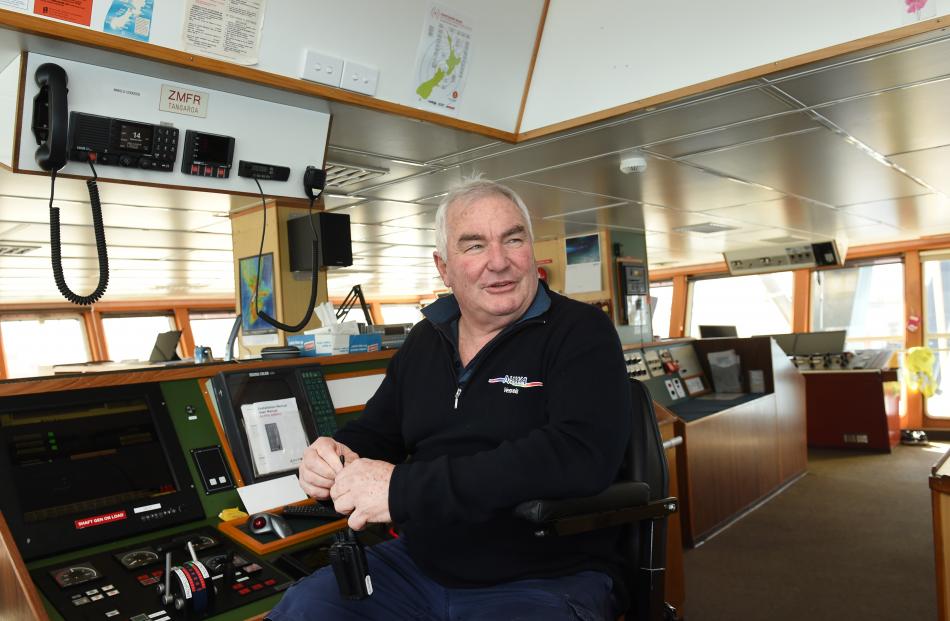 Tangaroa captain Evan Solly is at home on the ship’s control deck. PHOTOS: GREGOR RICHARDSON


