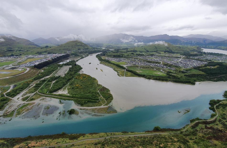 The flooded Shotover River. Photo: ORC