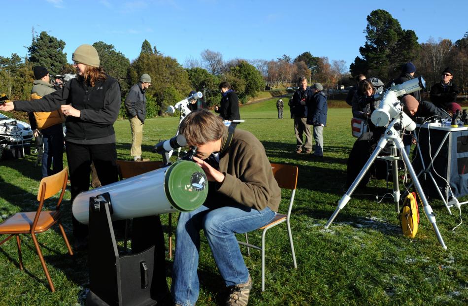 The transit stirred excitement among those gathered at Dunedin's Beverly-Begg Observatory. Photo...