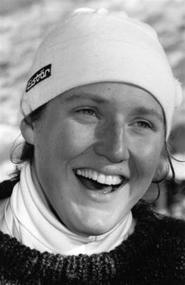 Annelise Coberger shows off her   silver medal from the Winter Olympics.