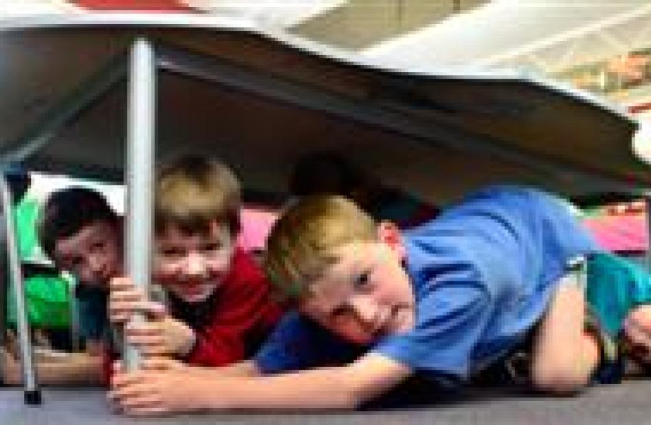 Balaclava School pupils (from left) Finn Harbour (8), Jeremy Meikle (6), Angus Dagg (8) and  Jack...