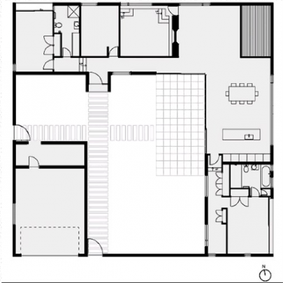 The courtyard is at the the heart of the house. Architectural Plans by Glamuzina Paterson...