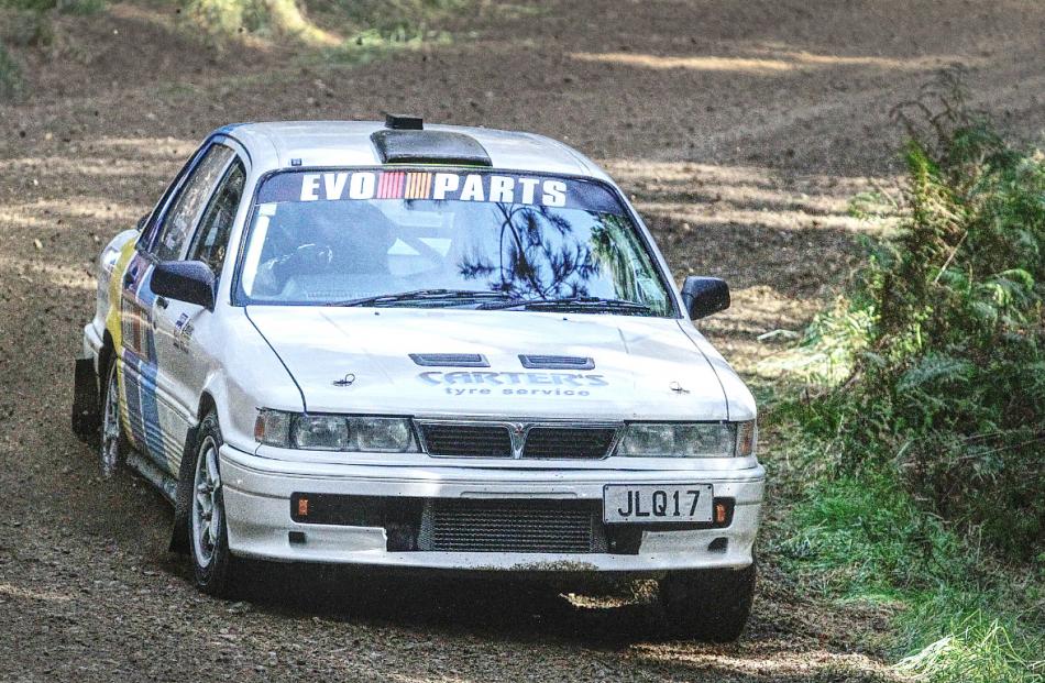 Shane McKenzie of Rangiora in action driving his Mitsubishi VR4 at the 2022 Ashley Forest...