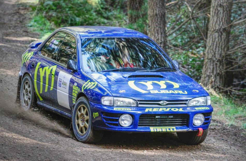 Stunning . . . Ohoka’s David Nixon made his rallysprint debut driving an immaculate Subaru...