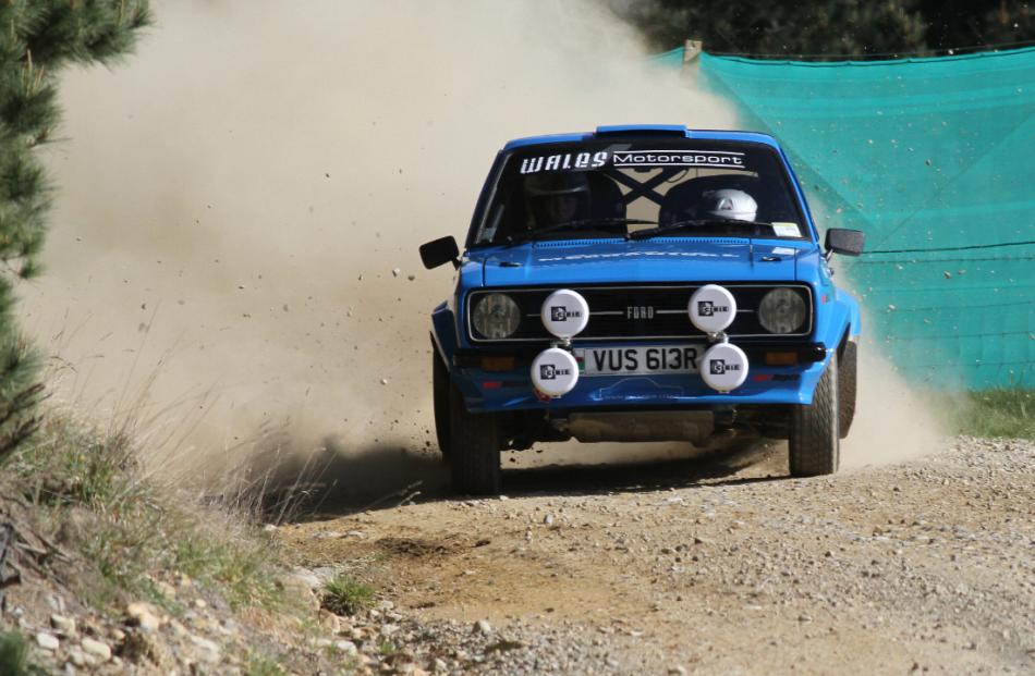 Make haste . . . Tim McIver of Christchurch races his Ford Escort 1977 BDA into third in his 2WD...