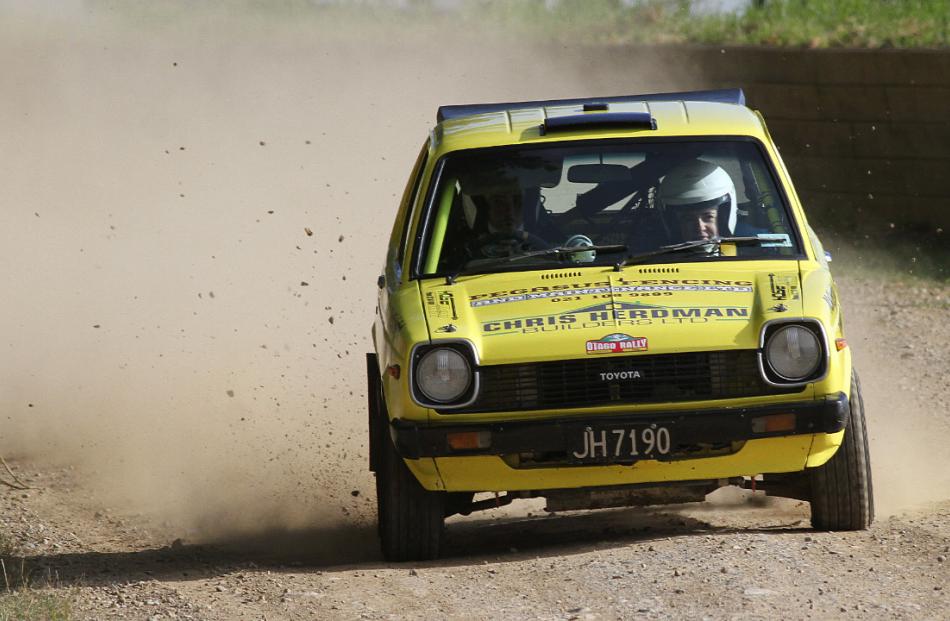 Powerful Starlets . . . Chris Herdman of Rangiora, successfully defended his 2WD 0-1300cc title ....