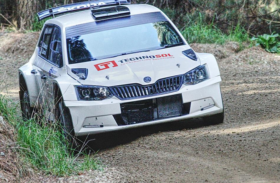 David Quantock of Mount Pleasant, powers his Skoda AP4 rally car up hill at the 2022 Ashley...