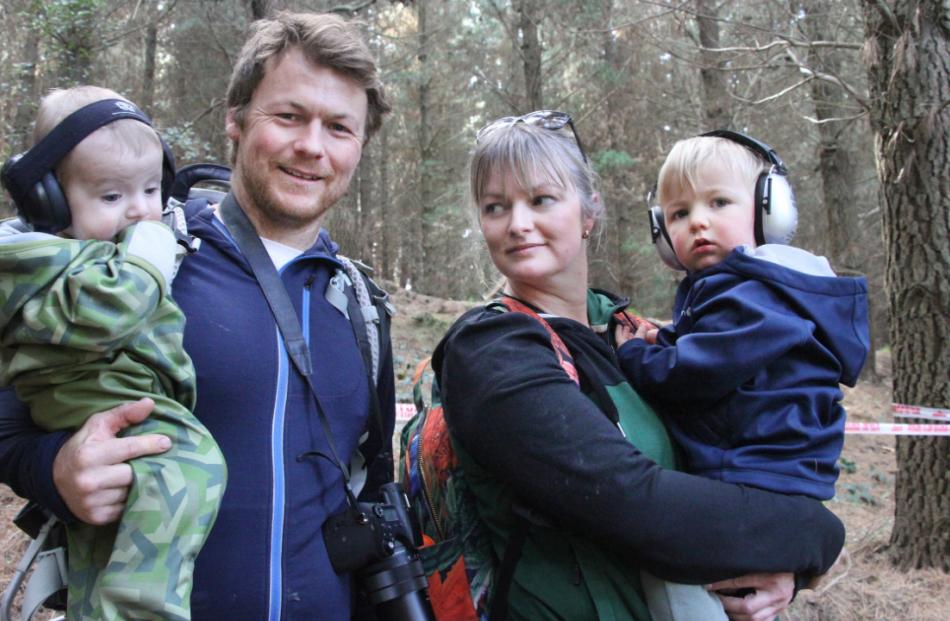 A family outing . . .Watching the rally sprint at Ashley Forest were (from left) Dayne McKnight...