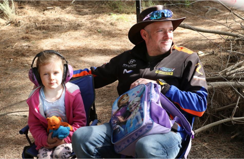 Enjoying their rallysprint was Steve Marpole and his daughter Sarah 5, from the Ashley Village....