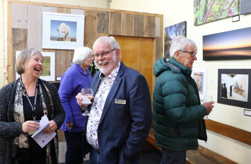 Great show . . . RPS member Sue Titmuss enjoys a laugh with Waimakariri District Council ...