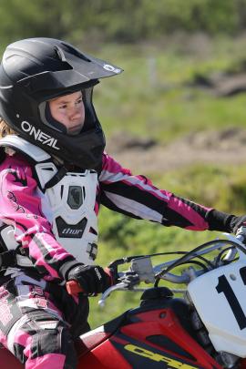 Farah Langridge 12 of Christchurch at the ECan trail riding day at Kaiapoi Island. PHOTO: JOHN...