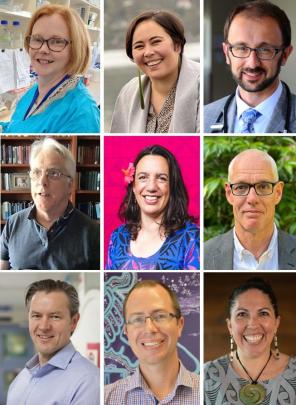 New University of Otago professors announced yesterday are (top row, from left) Stephanie Hughes ...