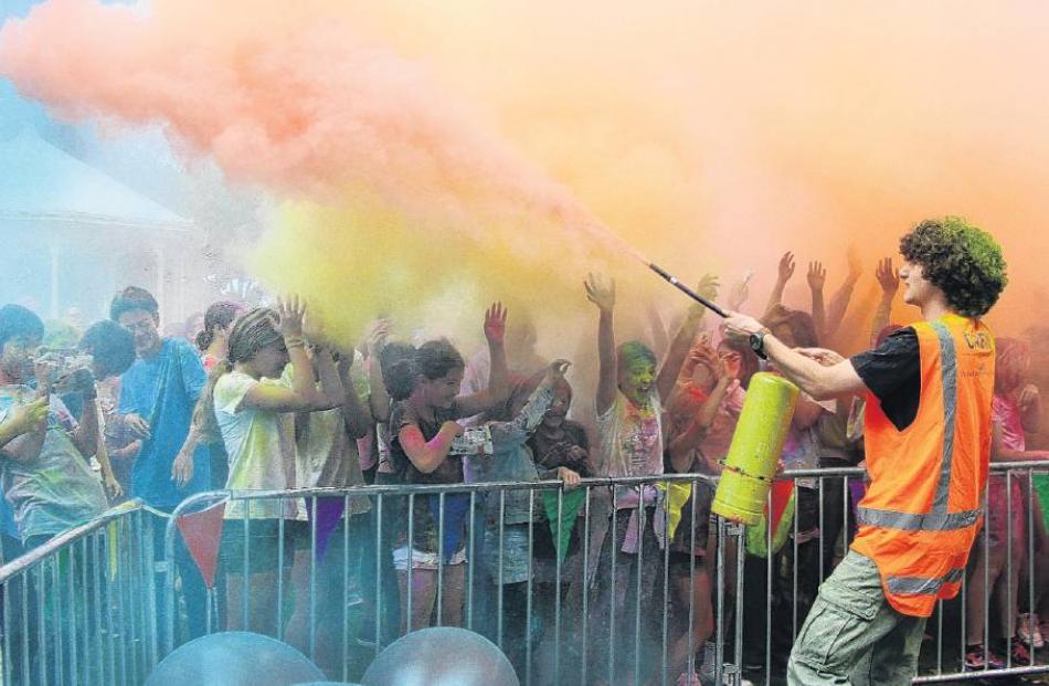 Colourful crescendo . . . Every 45 minutes Felix Horwarth sprayed different colours over the...