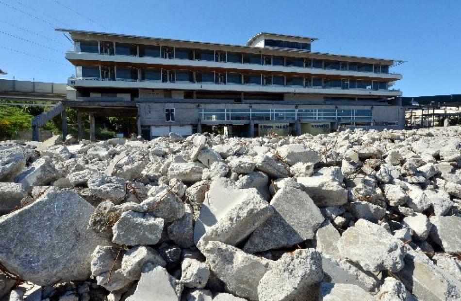 The terrace  reduced to rubble.