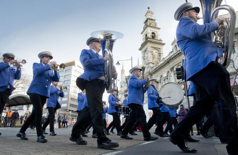 Brass bands put on golden march