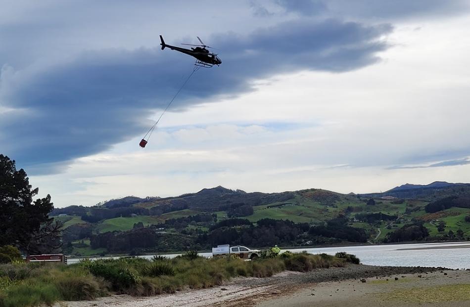 Aerial assistance joined the fight against the fire. Photo: Supplied