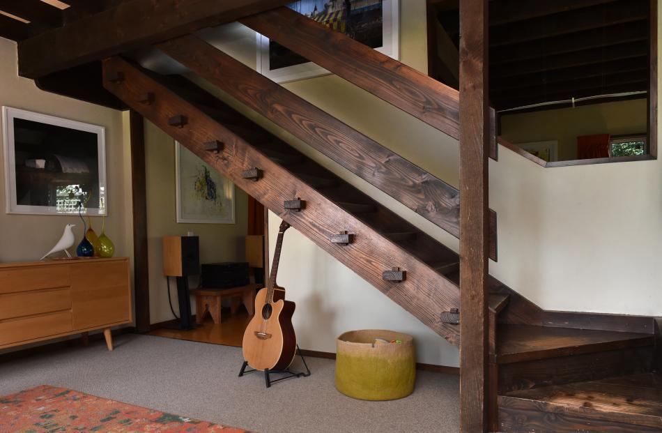 The stairs and balustrade are made from New Zealand oregon. PHOTO: GREGOR RICHARDSON