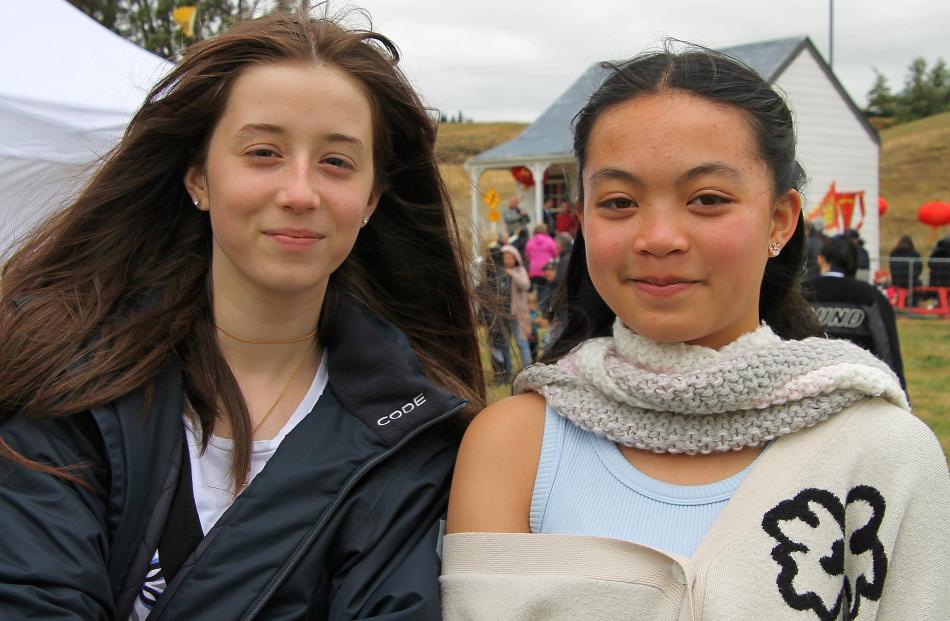 Hikari Heath, 13, and Camille Genobe, 14, both of Dunedin.