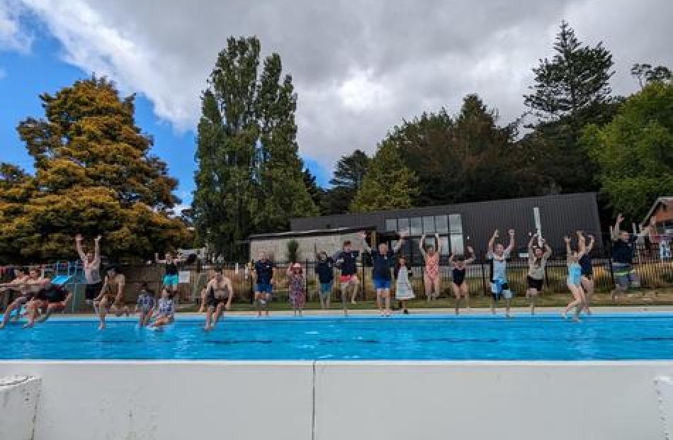 Swimmers made a splash in the Governors Bay community pool after completing a relay hosted by the...