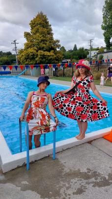 Governors Bay residents Dianne and Annabel took part in the swim and had three costume changes....
