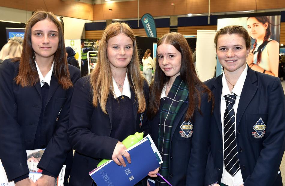 Otago Girls’ High School pupils Staci Sheehan, Kayesha Keating, Rose Barkman and Lilly Trickey,...
