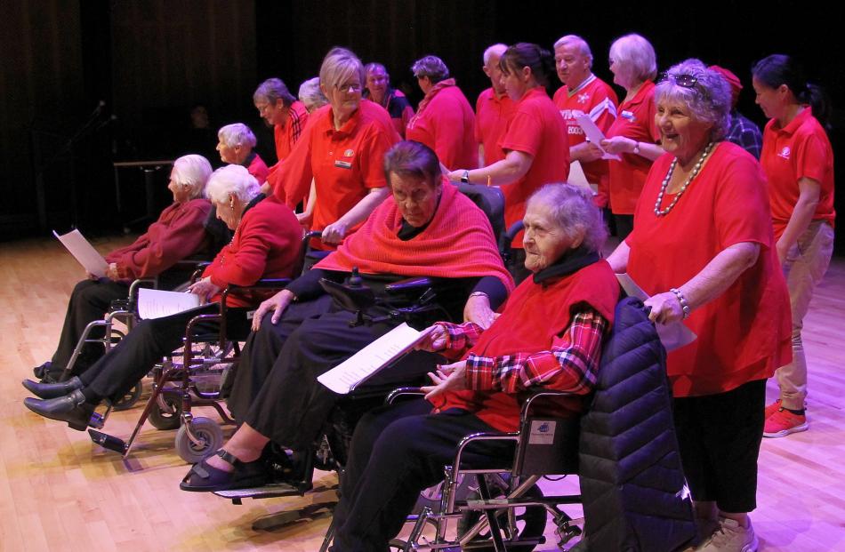 Tupuna from Clutha Views inspired volunteers from the audience to join them in a medley of sing...