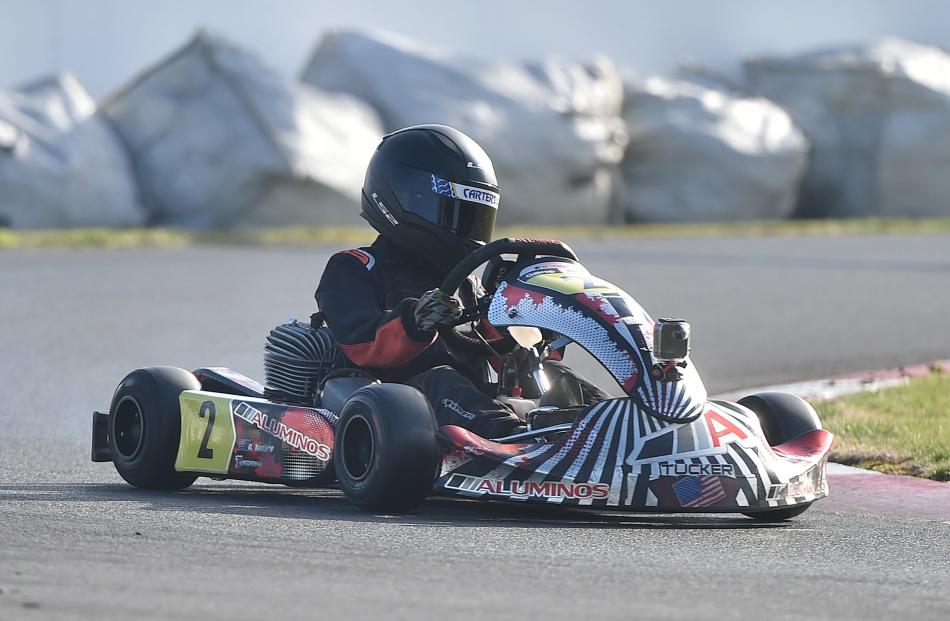 Wanaka karting sensation George Tucker, 11, in action.