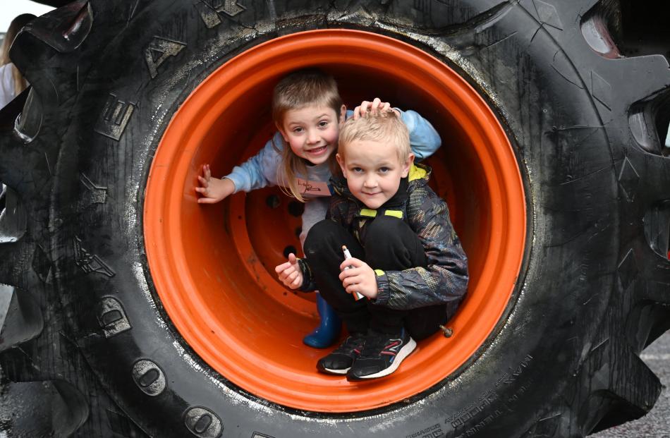 Having fun with one of the big rigs at the Special Rigs for Special Kids event near the Edgar...