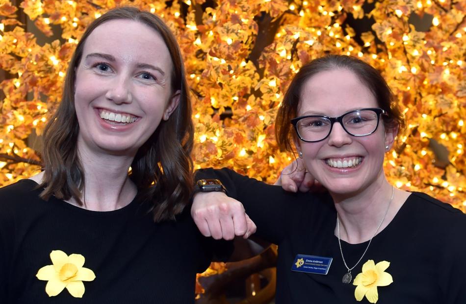 Volunteers Lucy Bosma-Pryde (left) and Emma Anderson, both of Dunedin.