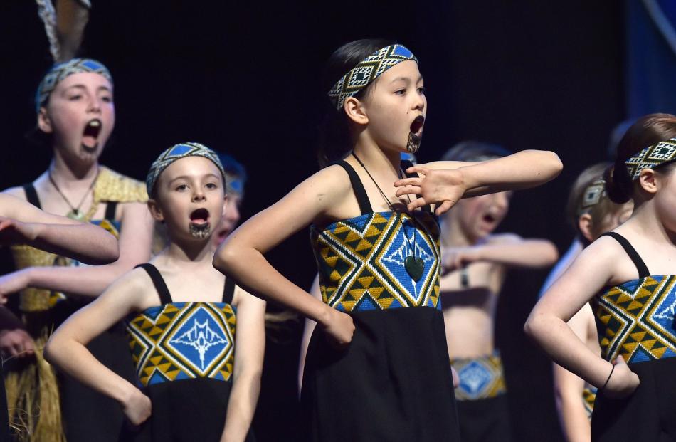 Portobello School pupils show off their best moves at the 31st Otago Polyfest opening night at...