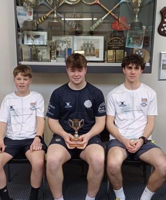 Otago Boys’ squash players (from left) Mason Hansen, Ashton Hansen and Jamie Beaman performed...