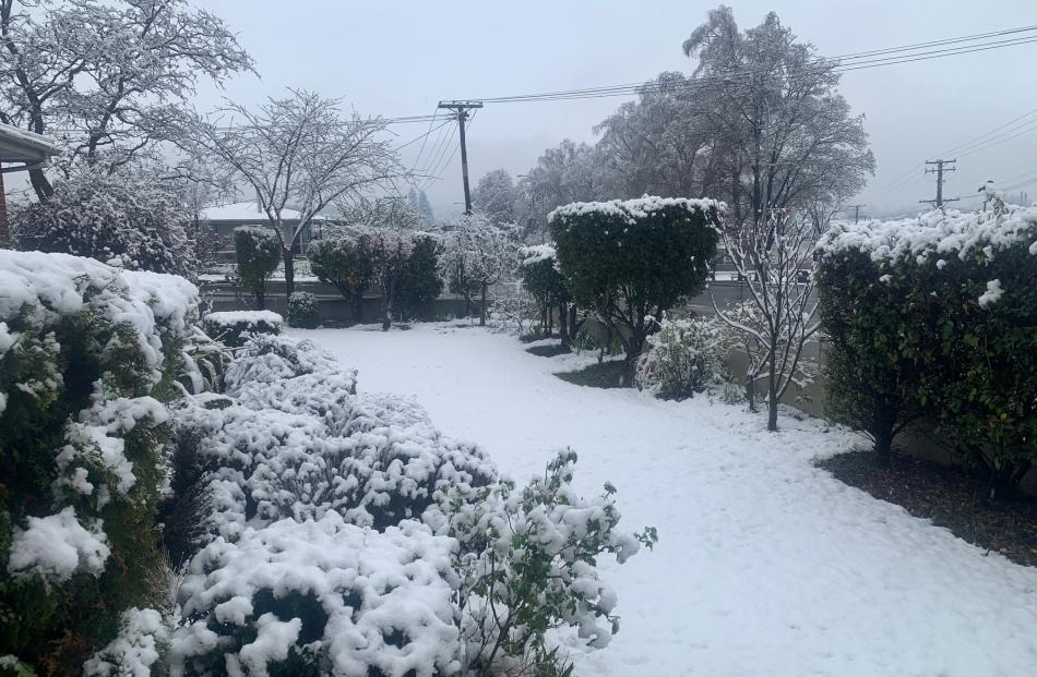 Morning snow in Alexandra. Photo: Darrol Fox