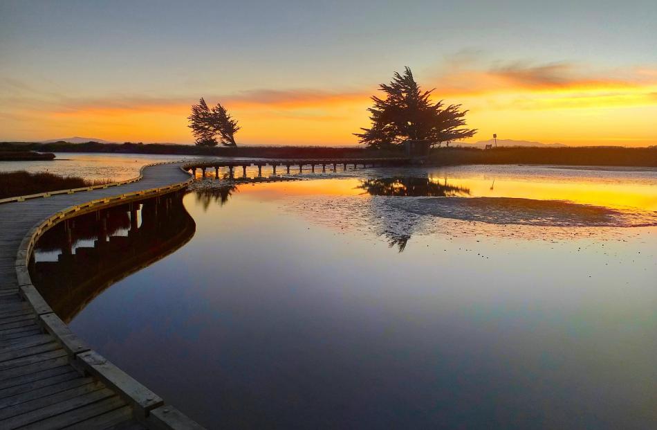 The people’s choice winner, Debbie Corbin’s photo of sunset at the Invercargill Estuary.