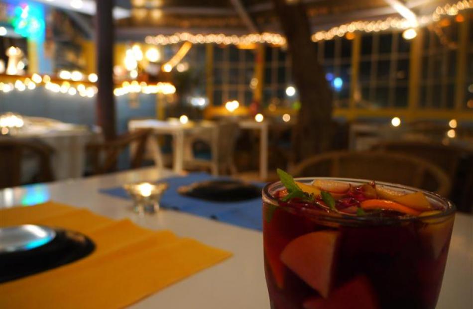 Sangria is served in a Cascais café.