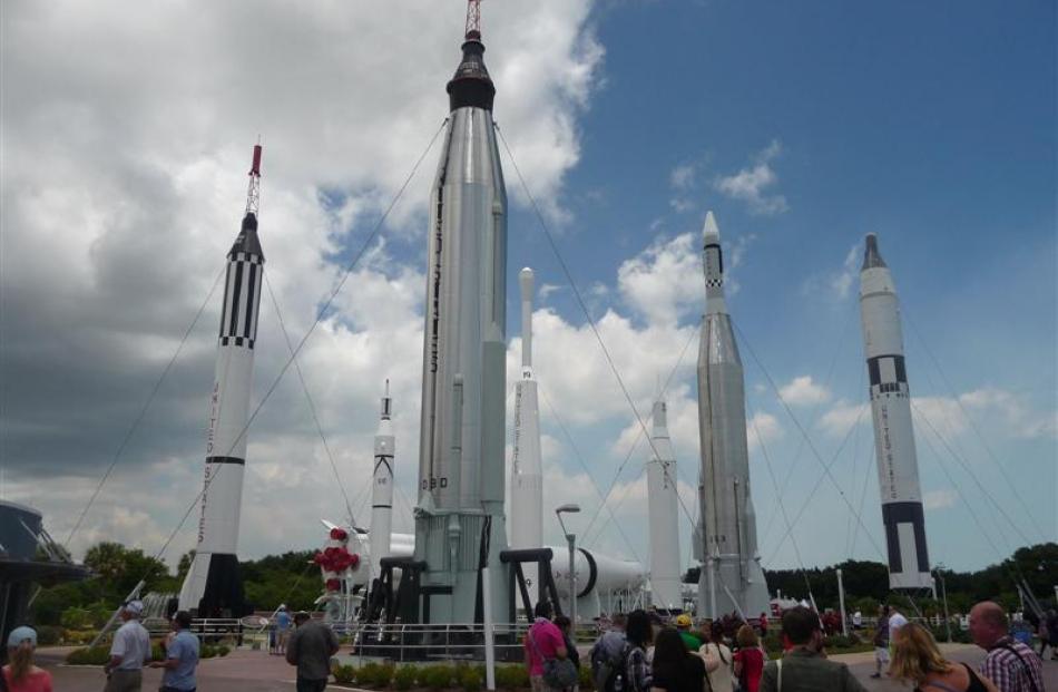 The Rocket Garden at the Kennedy Space Centre wows visitors at the Florida complex.