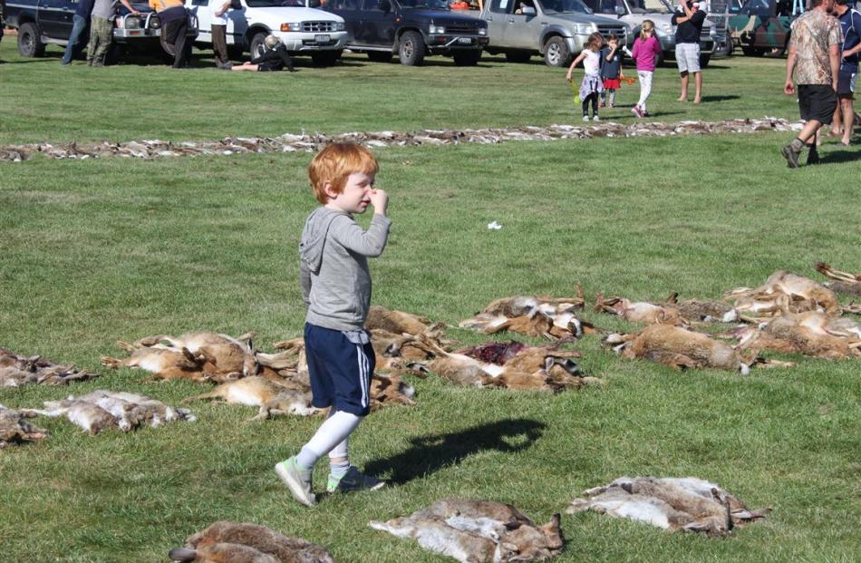 Tait Payne (4), of Alexandra, does not like the smells at the event finale.