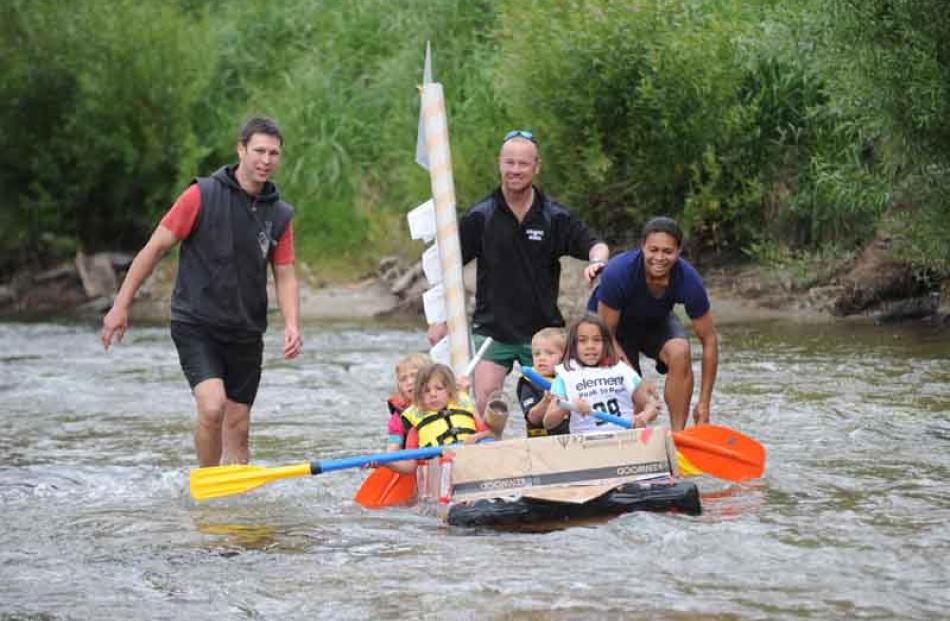 The Manuherikia River 2009 Thyme festivals Cardboard boat race in Alexandra on Thursday Night.